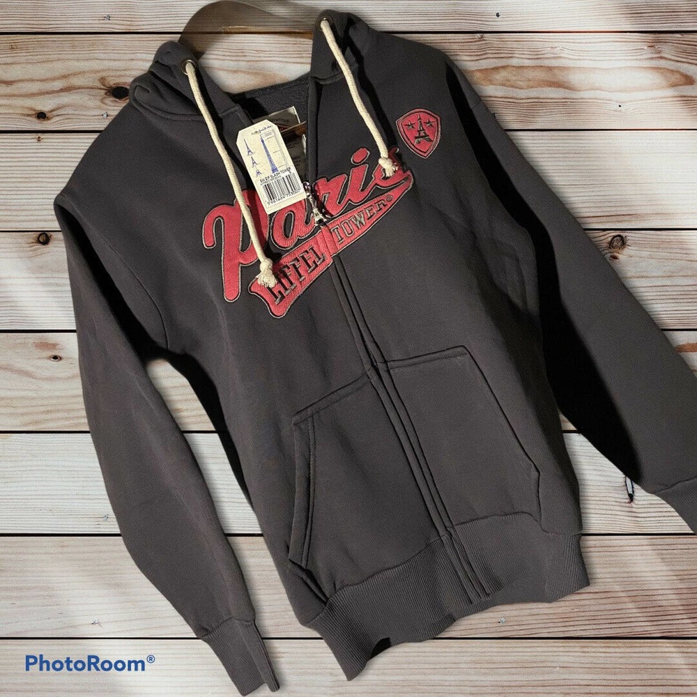 Paris gray Women’s Sz S Hoodie NWT